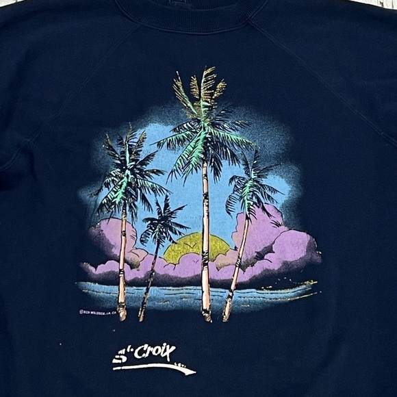 Vintage St. Croix Vacation Tourism Vacation 1980s Destination Sweatshirt - Picture 2 of 4